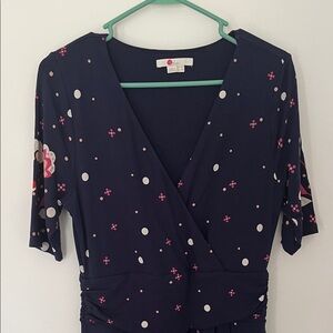 Boden Navy and Pink Maxi Dress
